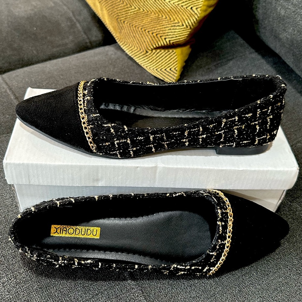 $5 Steals! Splicing Design Chain Decor Ballet Flats
